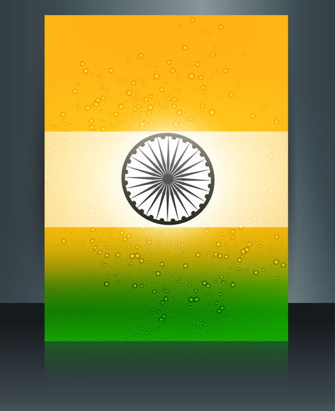 قالب كتيب اليوم جمهورية جميلة لناقلات الألوان الثلاثة العلم الهندي الأنيق