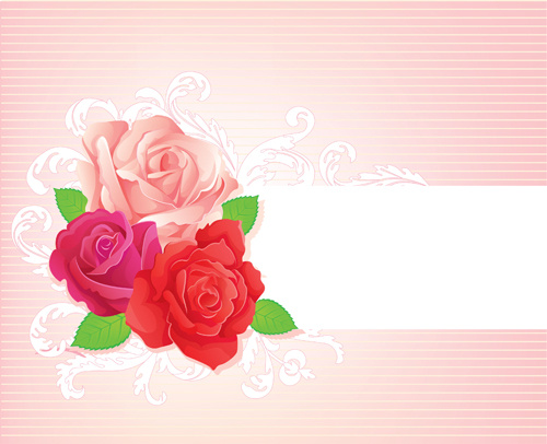 Красивые розы баннер дизайн вектор