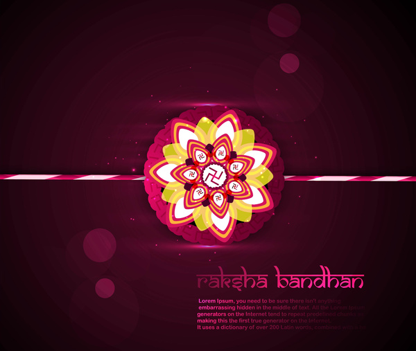 güzel parlak renkli raksha bandhan festival arka plan vektör
