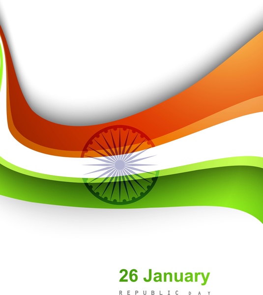 красивые блестящие стильный индийский флаг волна дизайн
