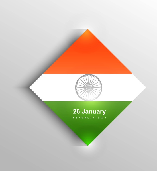 جميلة أنيقة لامعة تصميم موجة العلم الهندي