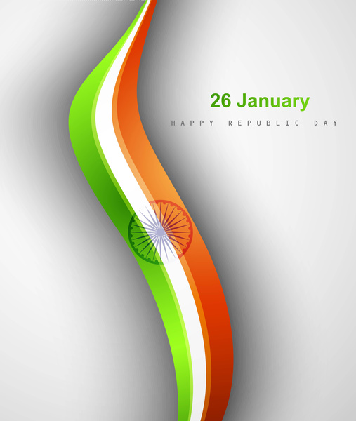 mengkilap indah bergaya bendera India gelombang desain
