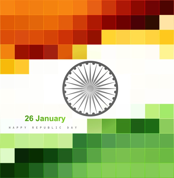 جميلة أنيقة لامعة تصميم موجة العلم الهندي