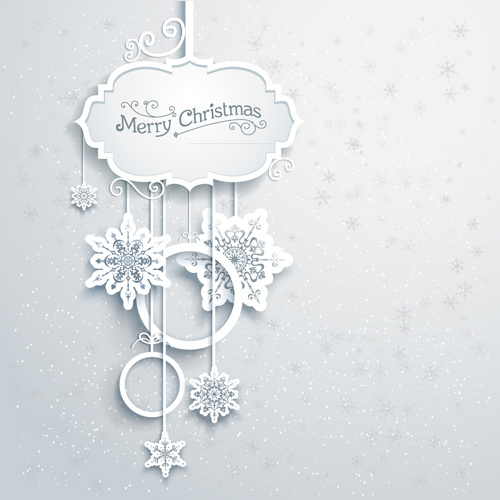 kepingan salju yang indah Natal latar belakang vektor