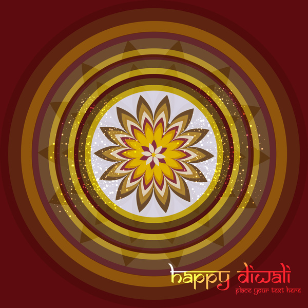 hermoso elegante rangoli diwali feliz colorido diya hindú festival fondo