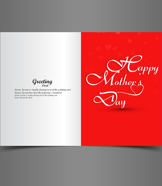 Beautiful Text Concept Mothers Day Greeting Card Vector