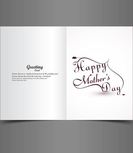 schönen Text Konzept Mütter Tag Grußkarte Vektor