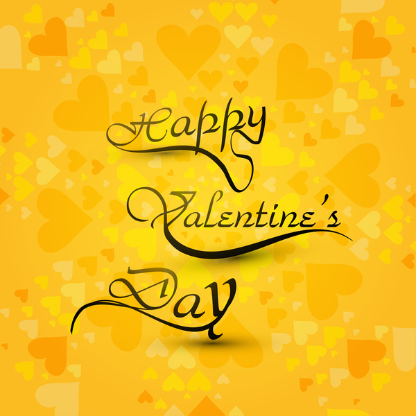 schönen Valentinstag Herz stilvolle Text-Design für bunte Karte Vektor