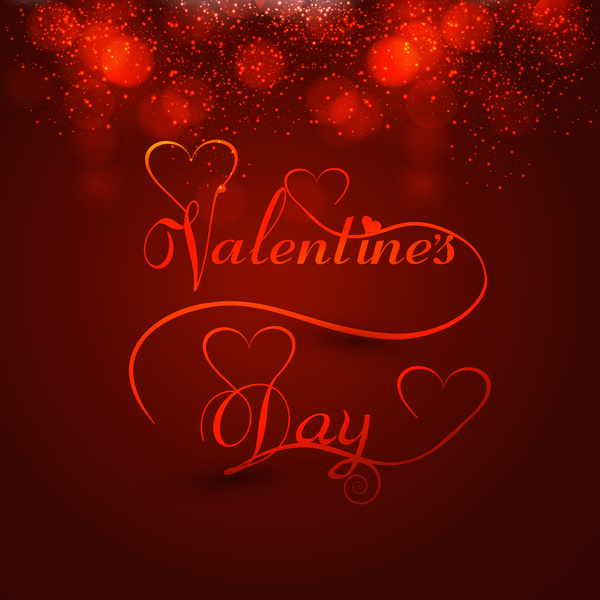 schönen Valentinstag Herz stilvolle Text-Design für bunte Karte Vektor