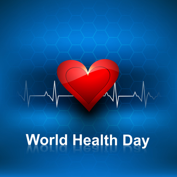 güzel vektör kavramı tıbbi parlak renkli Dünya Sağlık günü arka plan