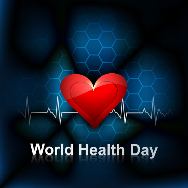 güzel vektör kavramı tıbbi parlak renkli Dünya Sağlık günü arka plan