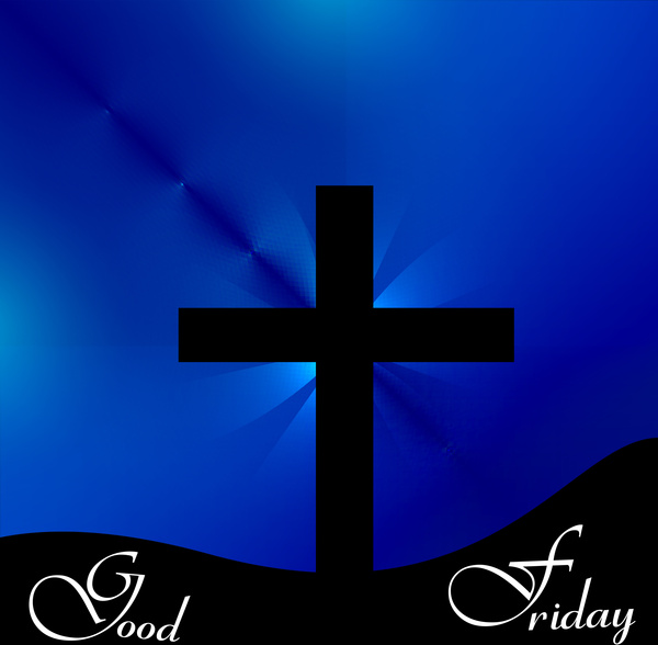 vector hermosa Cruz de fondo colorido de Viernes Santo