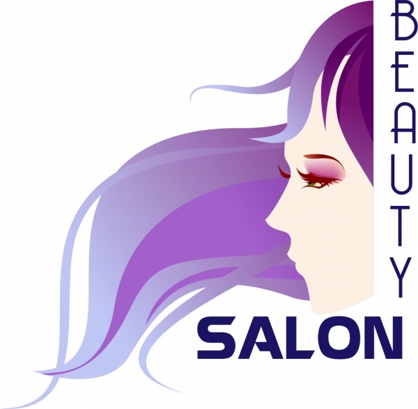 Beauty-Salon Banner farbige Frau Symbol ornament
