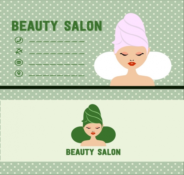 Salon de belleza Spa mujer icono de nombre de plantilla de tarjeta