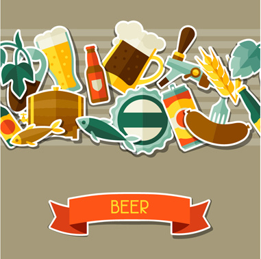 啤酒平板式背景向量設計