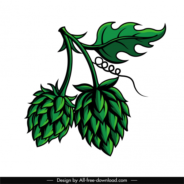 ícone de flor de cerveja desenhado à mão design clássico