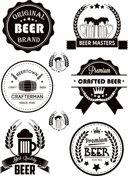 啤酒标签收集经典黑白装饰