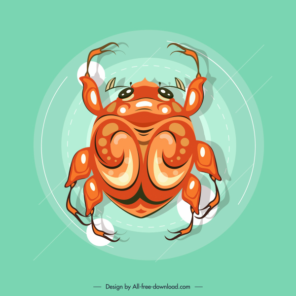 besouro criatura ícone laranja esboço plano moderno