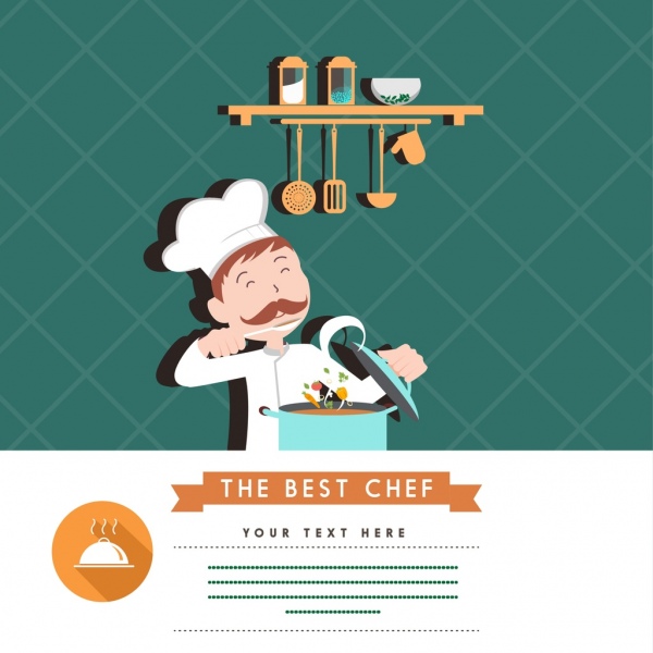 最好的厨师烹饪用具图标广告装饰