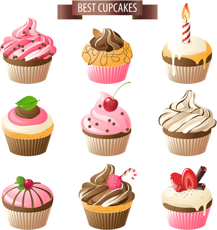 terbaik cupcakes ikon vektor