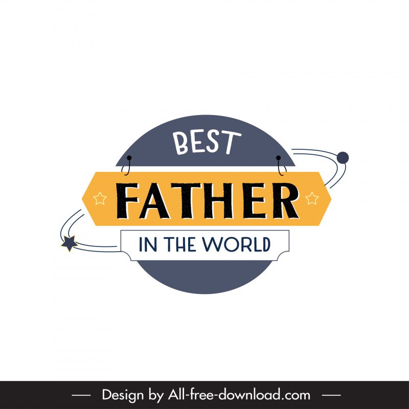 dünyanın en iyi babası alıntı etiket şablonu düz klasik etiketler eğriler dekor