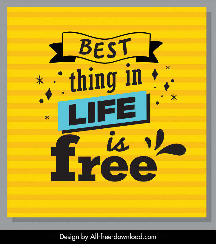 Das Beste im Leben ist kostenloses Zitat bunte Poster Typografie Vorlage