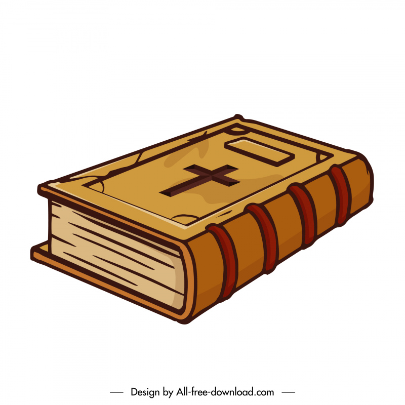 Icono de libro bíblico Retro 3D Sketch