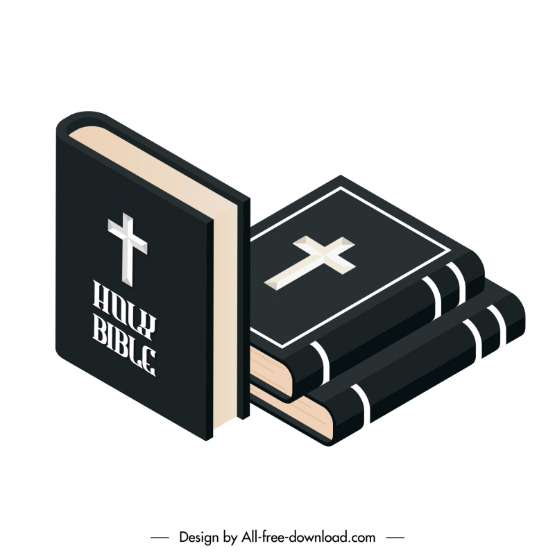 ícones do livro bíblico esboço 3d moderno
