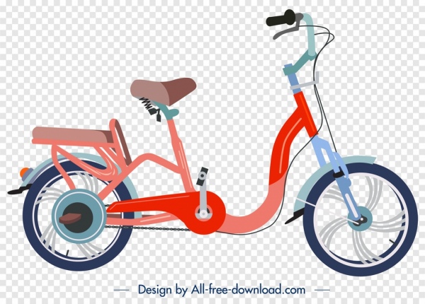 自行车图标红色现代设计弧形装饰