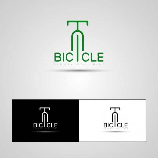Sepeda logotypes datar simbol isolasi