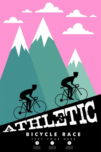 biciclette corsa banner ciclista sagoma ripida montagna decori