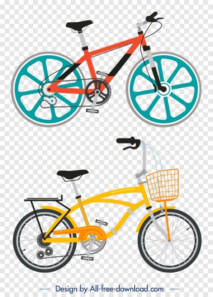 Sepeda template desain modern yang berwarna-warni