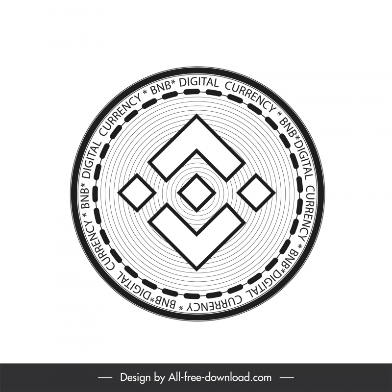 Binance Coins icône signe retour blanc Symétrique Design Outline