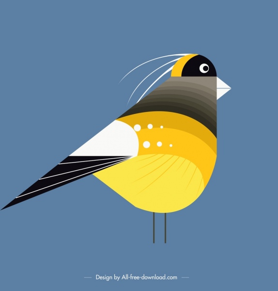 chim nền sparrow biểu tượng đầy màu sắc cổ điển trang trí