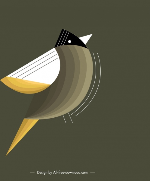 Uccello passero icona pittoresco classico piatto progetto sfondo