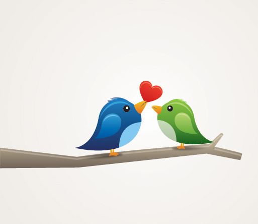 aves no gráfico de vetor de amor