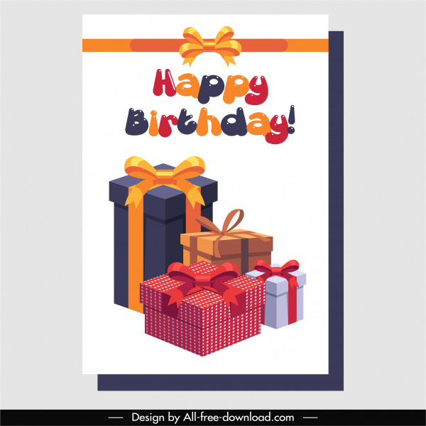 plantilla de banner de cumpleaños 3d decoración de la caja de regalo