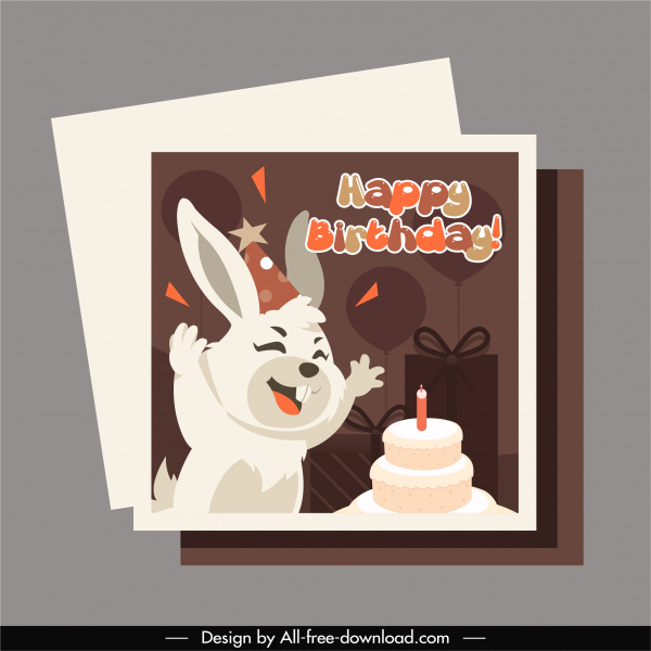 template kartu ulang tahun sketsa kelinci lucu lucu lucu