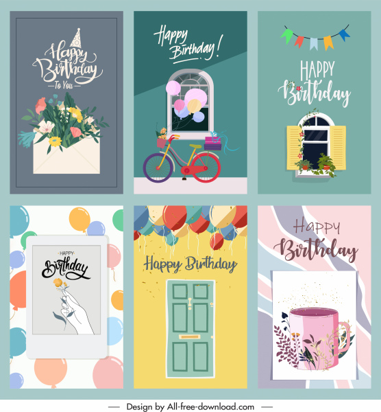template kartu ulang tahun dekorasi tema klasik yang elegan