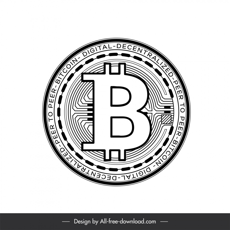bitcon moedas sinal ícone texto contorno forma redonda