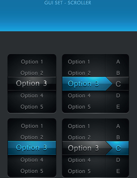 черный и синий веб кнопку Векторный набор