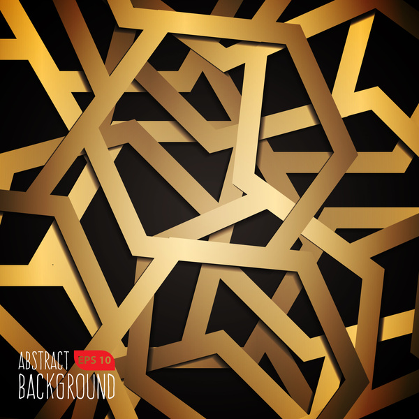 Black And Gold Background In Geometric Style
