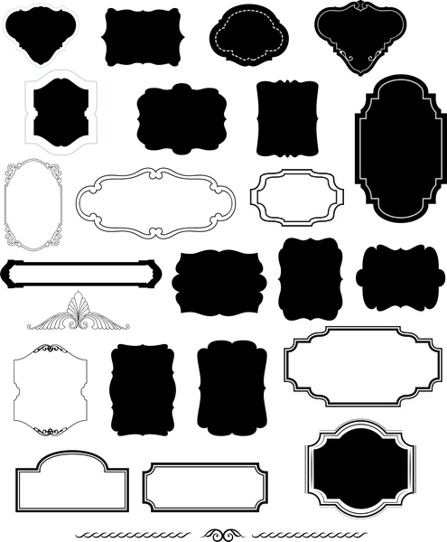 черный и белый классические фоторамки наборы