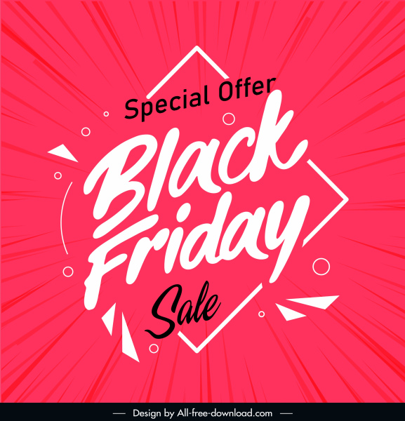 Black Friday Poster Dynamic Red White Texts Décor