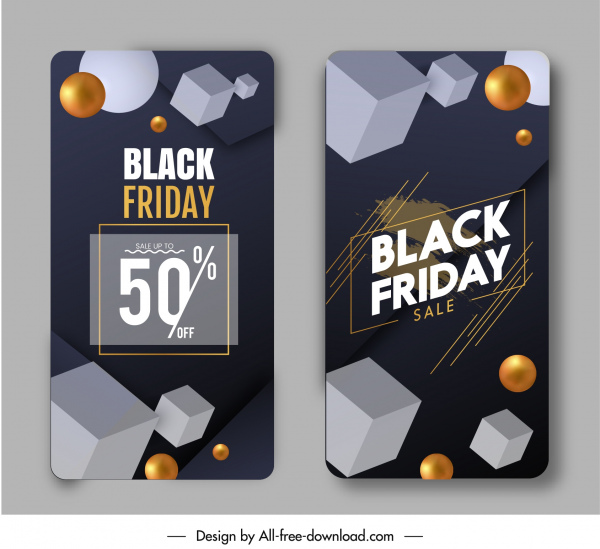hitam friday sale poster dinamis 3d bentuk geometris
