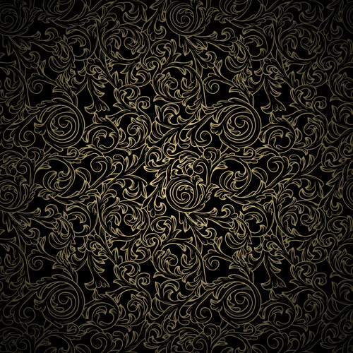 Black Pattern Vintage Backgrounds Vector