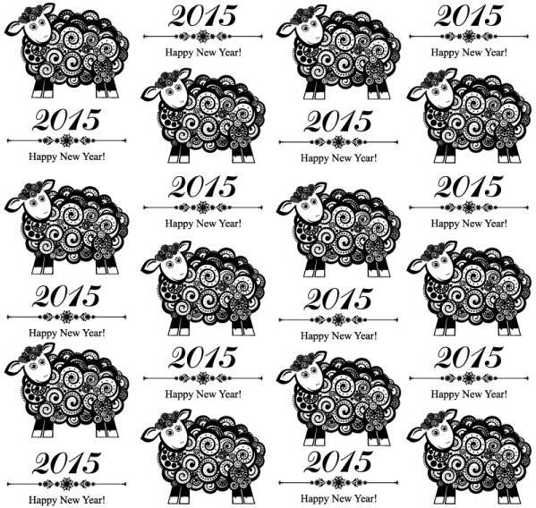 schwarze sheep15 Neujahr nahtlose Hintergrund