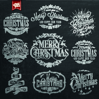 Blackstyle Weihnachten typografische Vektor