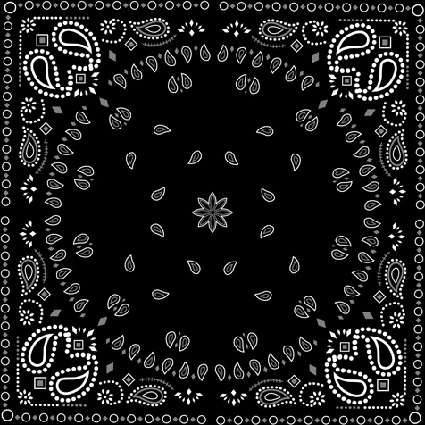 preto com branco lenço padrões projeto vector