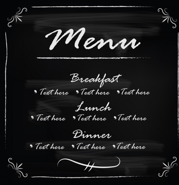 lousa quadro modelo menu vector